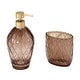 preview thumbnail 1 of 1, Nicole Miller Bijou Toothbrush Holder & Lotion Dispenser Set - Linen/Brown - 2 Pc Accessory Set