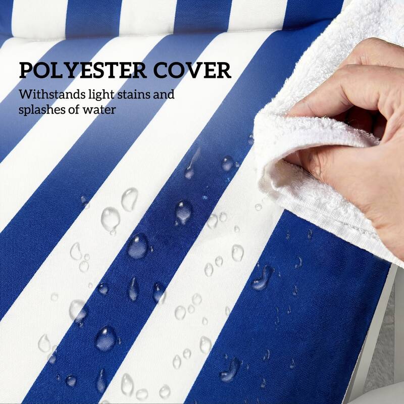 Outsunny Outdoor Chaise Lounge Cushions Set of 2, Chaise Lounge Cushions with 6 Ties, High-Density Foam