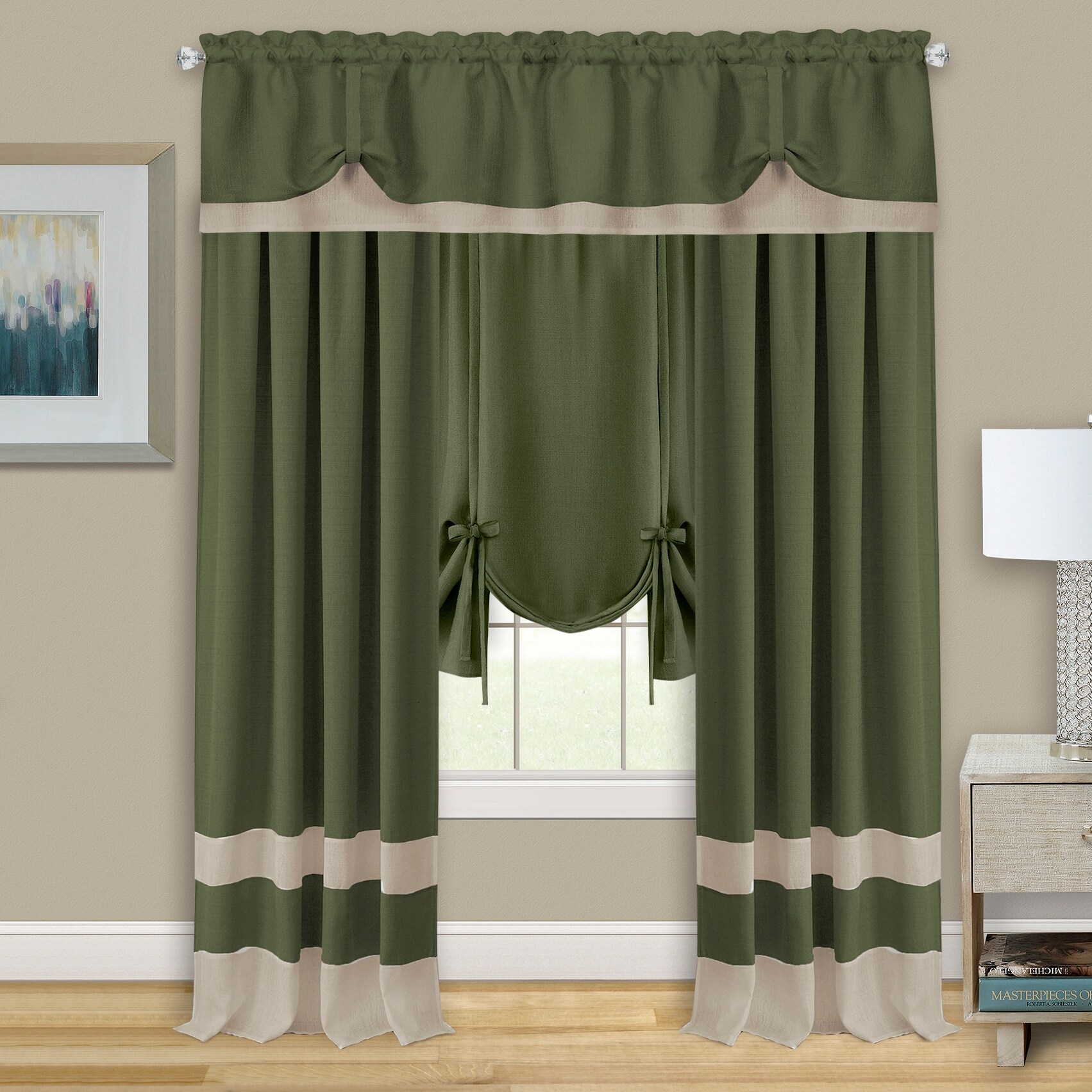 Darcy Window Curtain Tie Up Shade - 58x63-image