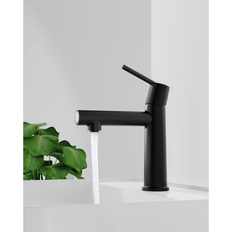 Single Handle Bathroom Faucet with Deck For 1 or 3 Holes,Laundry Vanity Sink Faucet with Two 9/16" Hoses