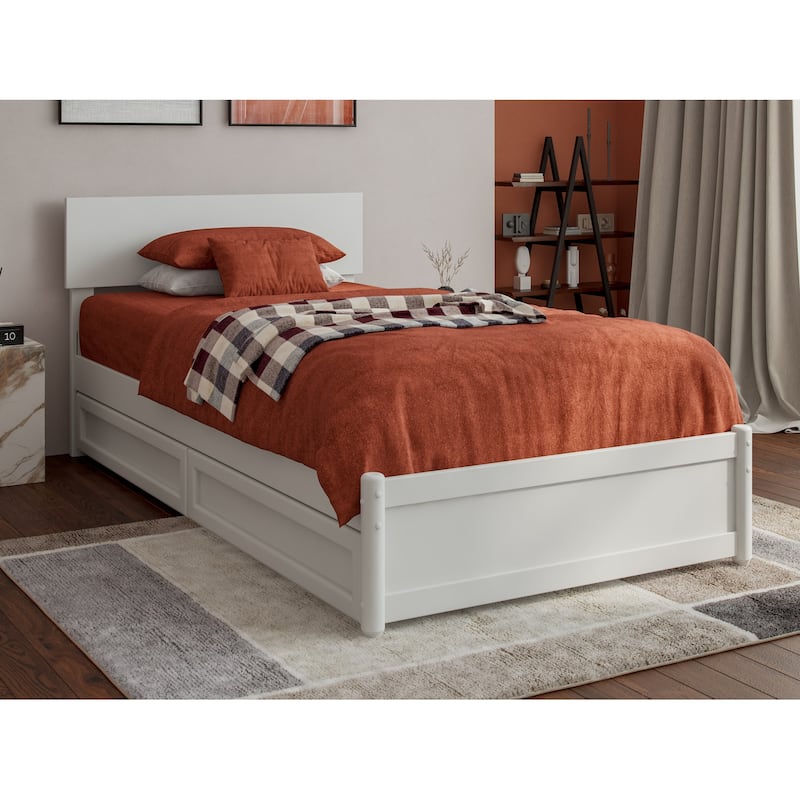Wesley Platform Bed with Panel Footboard and Storage Drawers