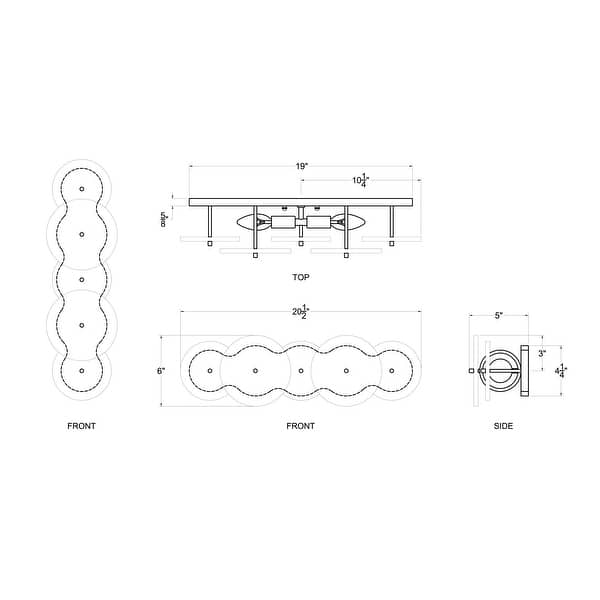dimension image slide 0 of 2, Varaluz Cosmos Bathroom Vanity Light - 20.5"W