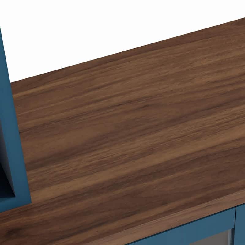 Modern 95.5" Wall Unit Entertainment Center with Bookshelves for TVs up to 80" with Electric Fireplace and Adjustable Shelves