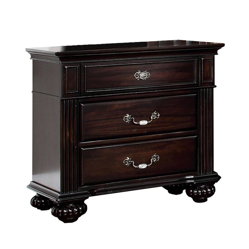 Dark Walnut 3 Drawer 29 in. W Nightstand with Sturdy Hardware and Ample Storage
