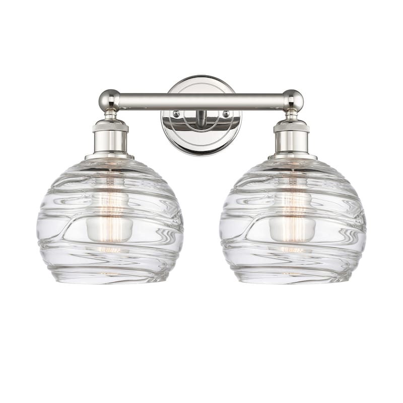 Innovations Lighting Athens Deco Swirl - 2 Light 17" Bath Vanity Light - Polished Nickel/Clear Deco Swirl