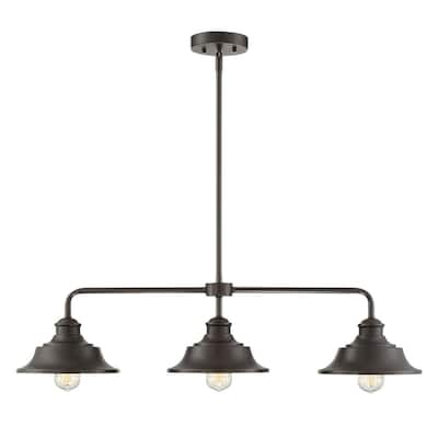 Trade Winds Davenport 3-Light Linear Chandelier in Oil Rubbed Bronze
