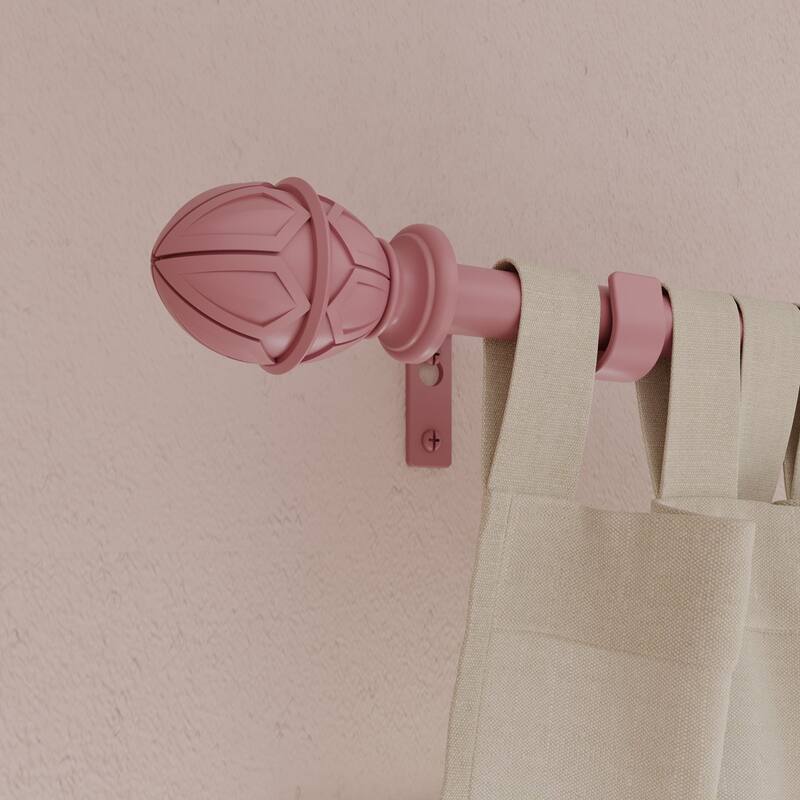 Acroma Metal Adjustable Single Modern Curtain Rod Pink