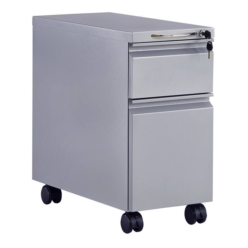 Small Mobile Steel File Storage Pedestal - Grey - Legal