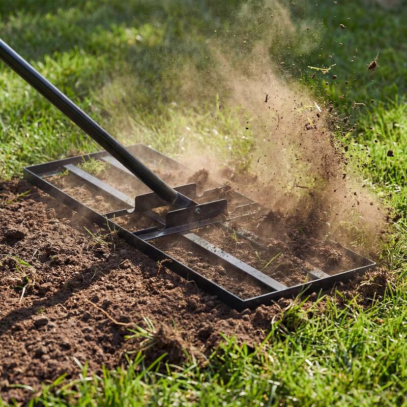 Gymax Lawn Leveling Rake 30'' x 10'' Heavy Duty Lawn Level Tool for