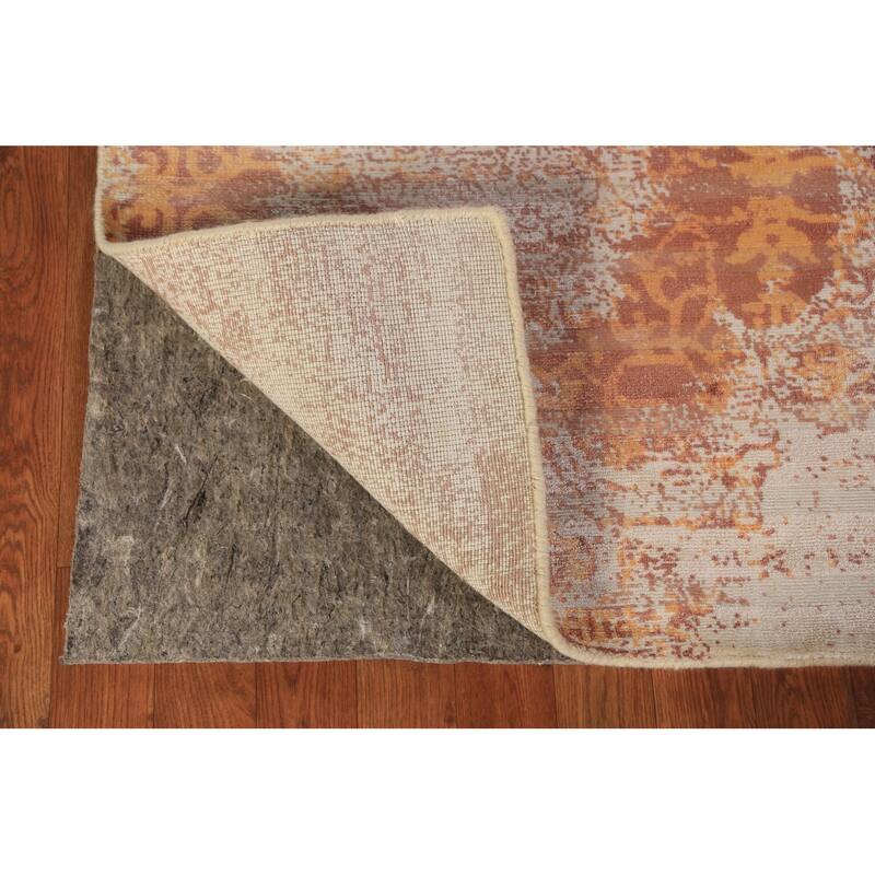 Striped Modern Abstract Indian Area Rug Handmade Wool Carpet - 5'0"x 8'1"