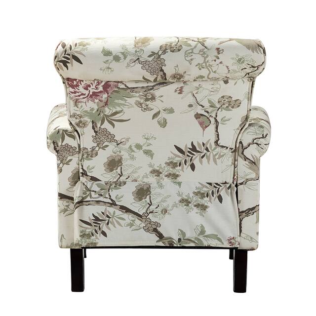 HULALA HOME Nailhead Trim Traditional Accent Armchair with Rolled Arms