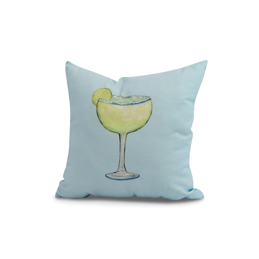18 x 18 Inch Margarita Plain Geometric Print Outdoor Pillow