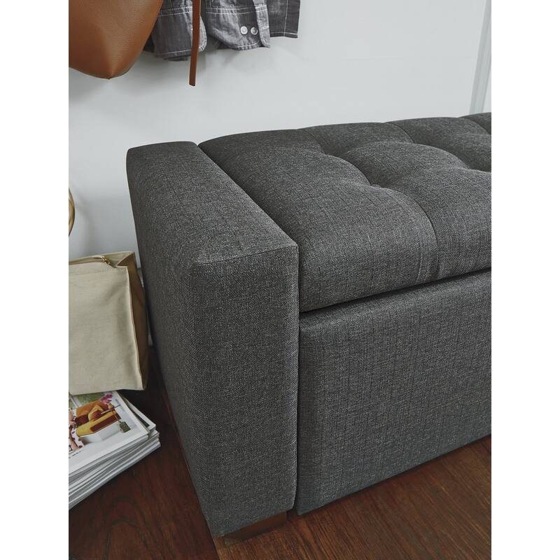 Signature Design by Ashley Cortwell Dark Grey Storage Bench - 54"W x 18"D x 18"H