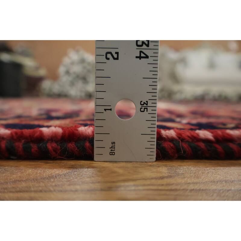 Hand Knotted Oriental 100% Wool Carpet Traditional Tribal Red Gharajeh Runner Rug - 10' 1'' X 3' 3''