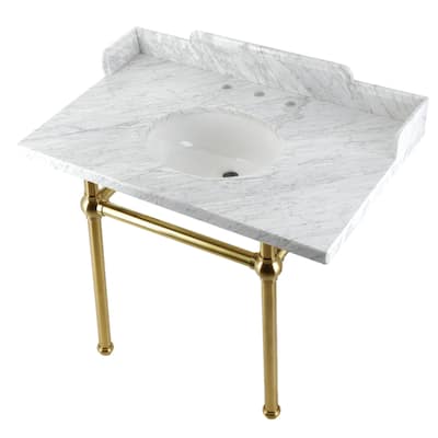 Kingston Brass LMS3630MB Pemberton 36" Single Oval Basin Console Sink