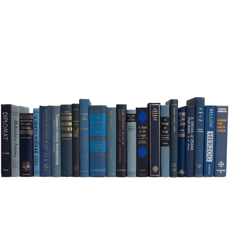 Books Blue Decorative Accessories: Vintage Denim Color By The Foot