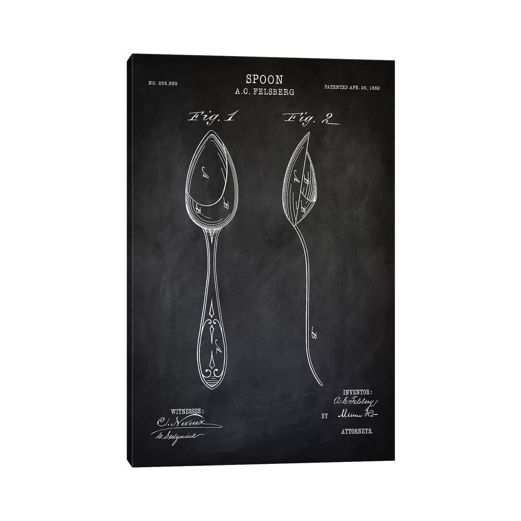 iCanvas "Spoon" by PatentPrintStore Canvas Print