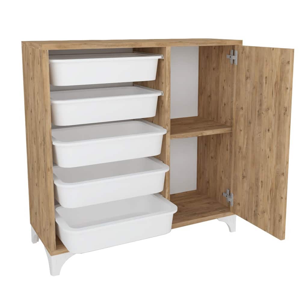 Gymax Buffet Cabinet Sideboard w/ Storage Coffee Bar Cabinet w/ 5