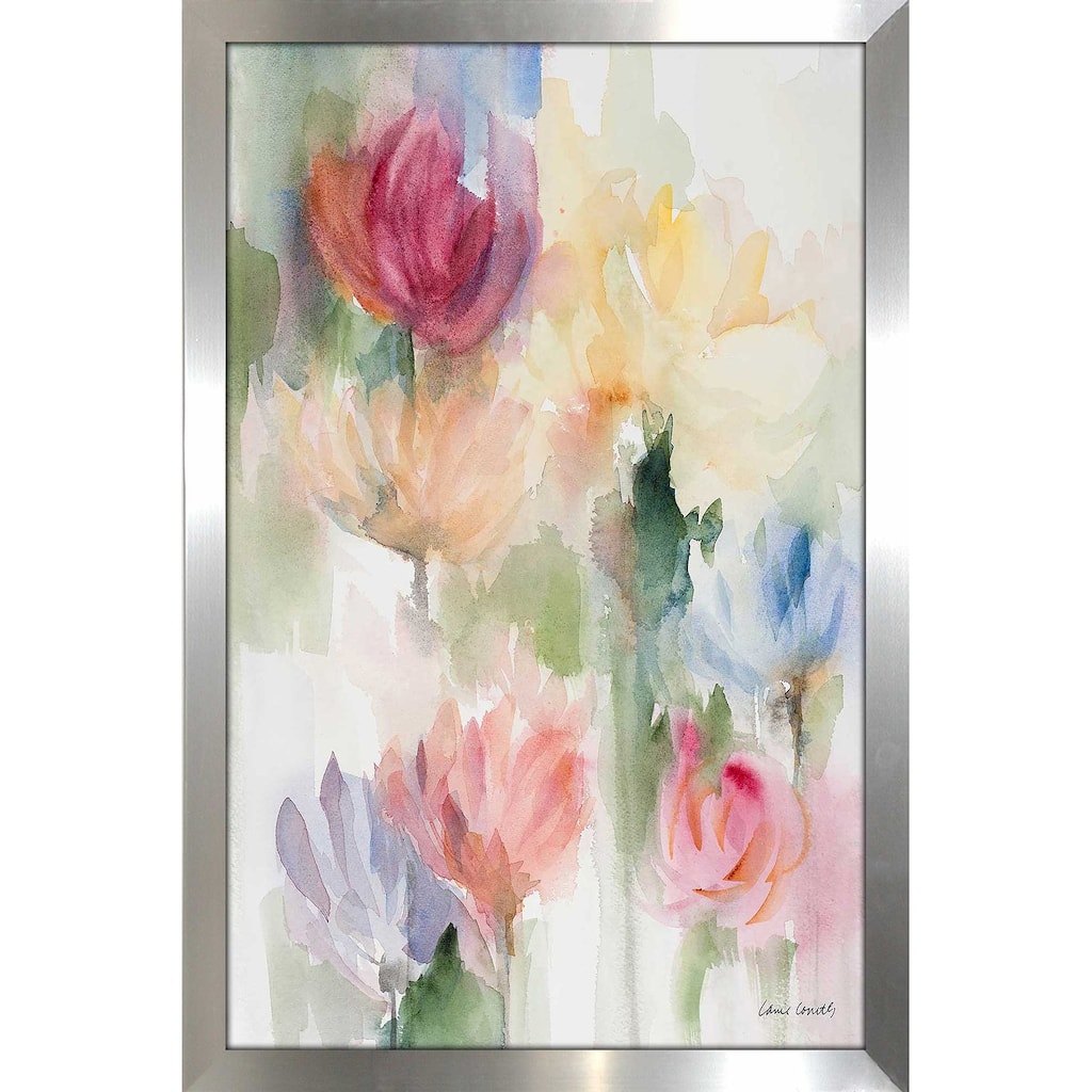 "Gardening in the Rain (Vertical)" Print on Acrylic