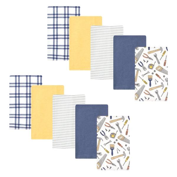 slide 1 of 1, Hudson Baby Infant Boy Cotton Flannel Burp Cloths, Construction Work 10-Pack, One Size - Construction Work 10-Pack - One Size One Size - Construction Work 10-Pack