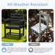 preview thumbnail 72 of 94, 6-Piece HDPE Outdoor Dining Table Sets with Umbrella Hole - 1-Table 4-Chairs-1-Bench