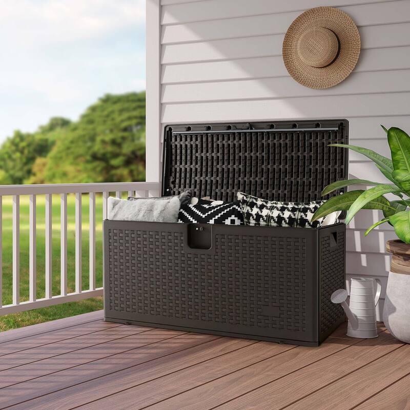 Costway 28/73/100/120/130 Gallon Patio Deck Box Outdoor Waterproof