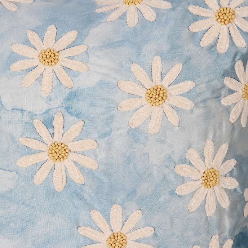 Novica Handmade Sky Daisies Embroidered Cushion Covers (Pair)