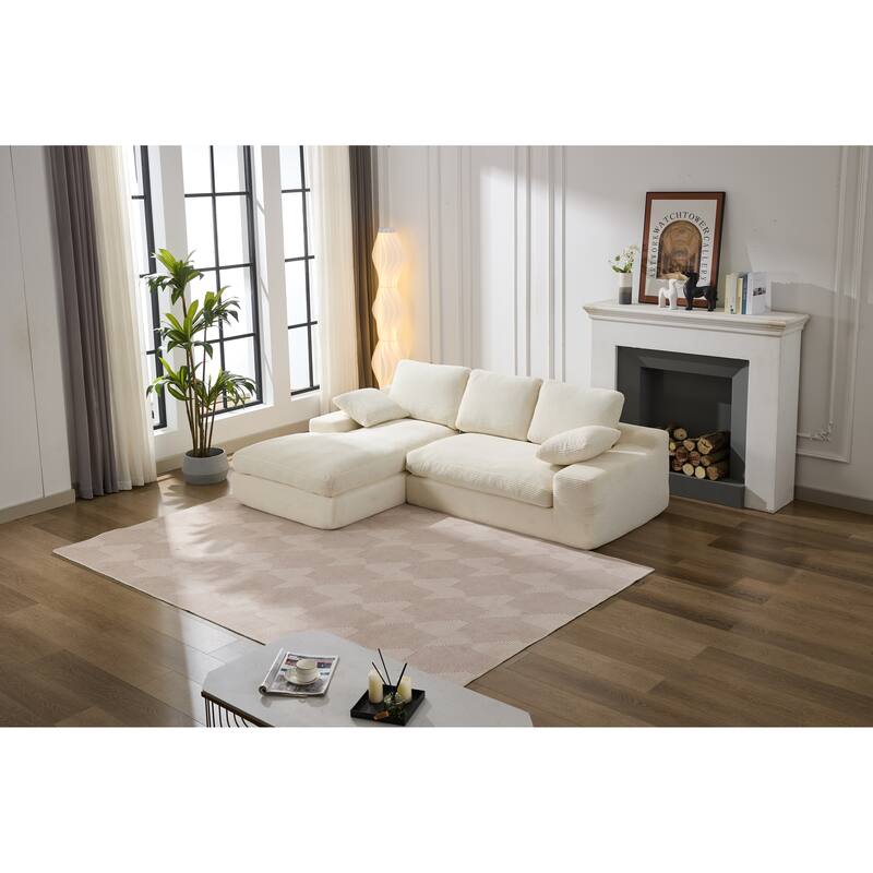 4-Seat Modular Sofa Set, Soft Upholstered Sleeper Couch, Reversible Chaise, Ideal for Living Room