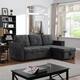 Morden Fort Velvet Reversible Sleeper Sectional Sofa L-Shape with big Storage