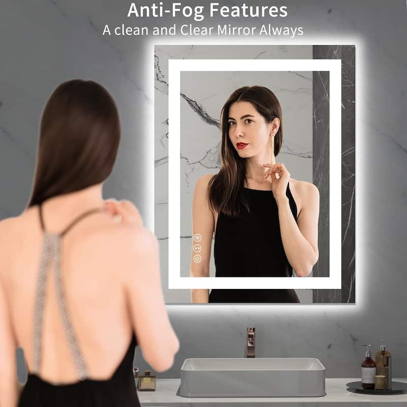 28x36 Inch Frameless LED Bathroom Mirror,Smart Mirror - White