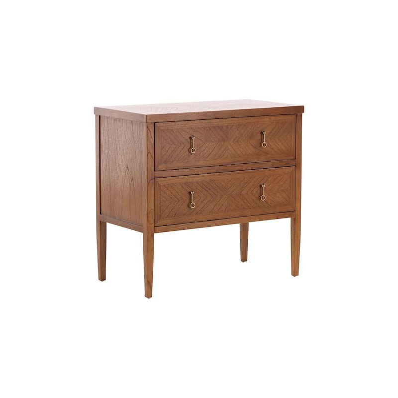 Furniture Classics Regis Natural Mindi Wood Brass Accent Two-drawer Chest