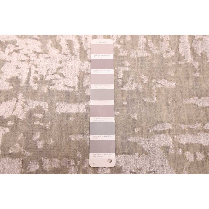 ECARPETGALLERY Hand-knotted Legacy Grey Silk, Wool Rug - 2'7 x 9'11