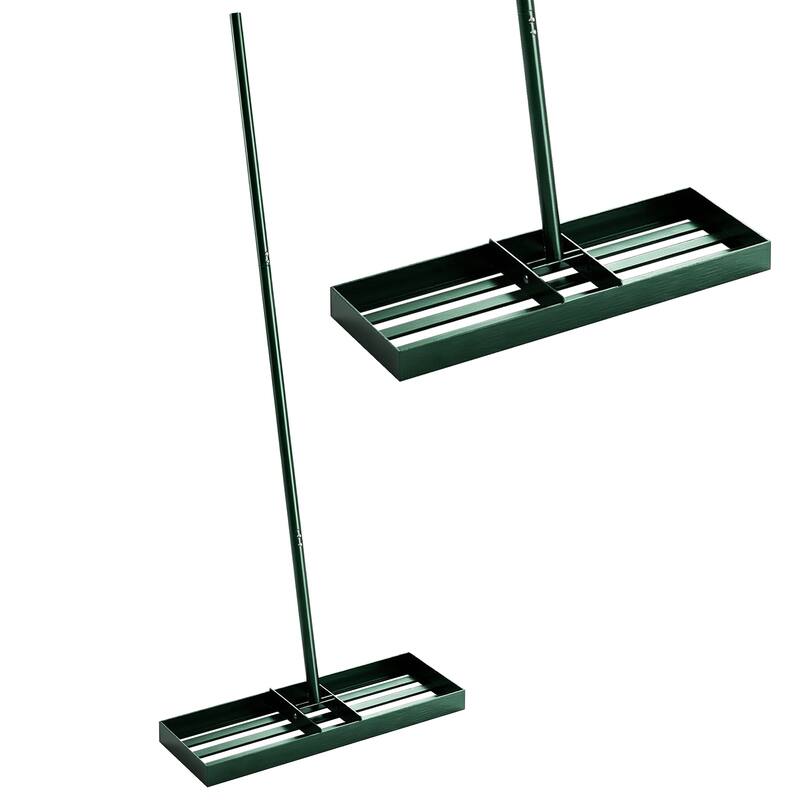 Outsunny Lawn Leveling Rake, 30" x 10" Heavy Duty Yard Leveling Rake with 66.5" Handle, Lawn Leveler for Backyard