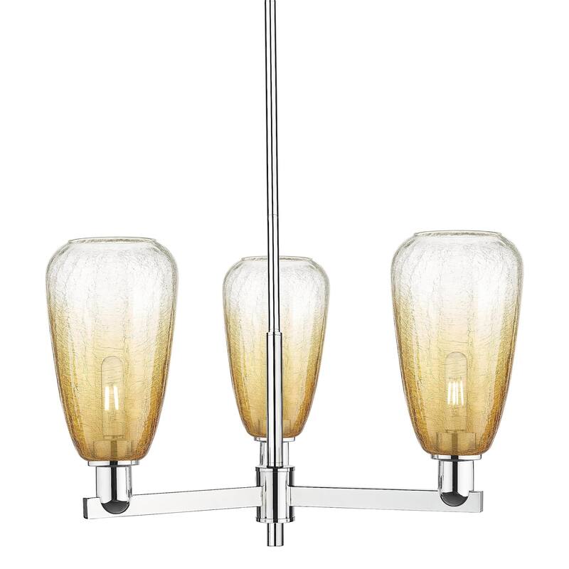 Innovations Lighting 716-3CR-9-18 Brookhaven Almond Chandelier - Polished Chrome / Amber