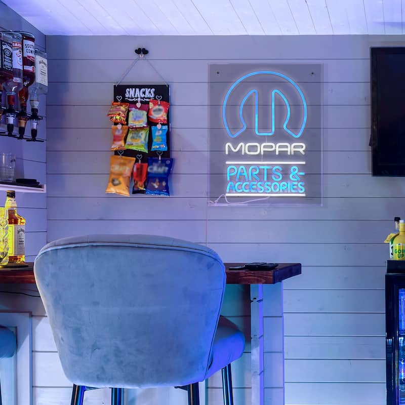 Licensed Mopar Parts & Accessories Acrylic LED Wall Decor Sign - 16" x 20" - 16" x 20"