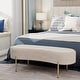 preview thumbnail 1 of 3, Bench ,Modern Ottoman Bench Bed Bench Entryway Bench with Gold Legs for Living Room Beige