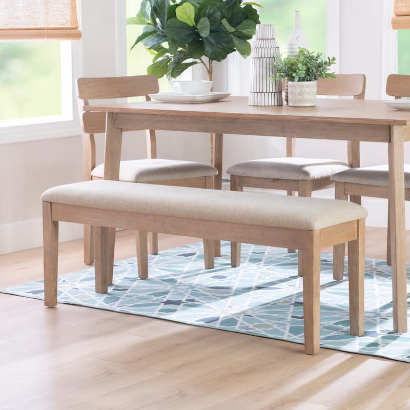 Dolan Farmhouse Solid Wood Dining Bench - Natural