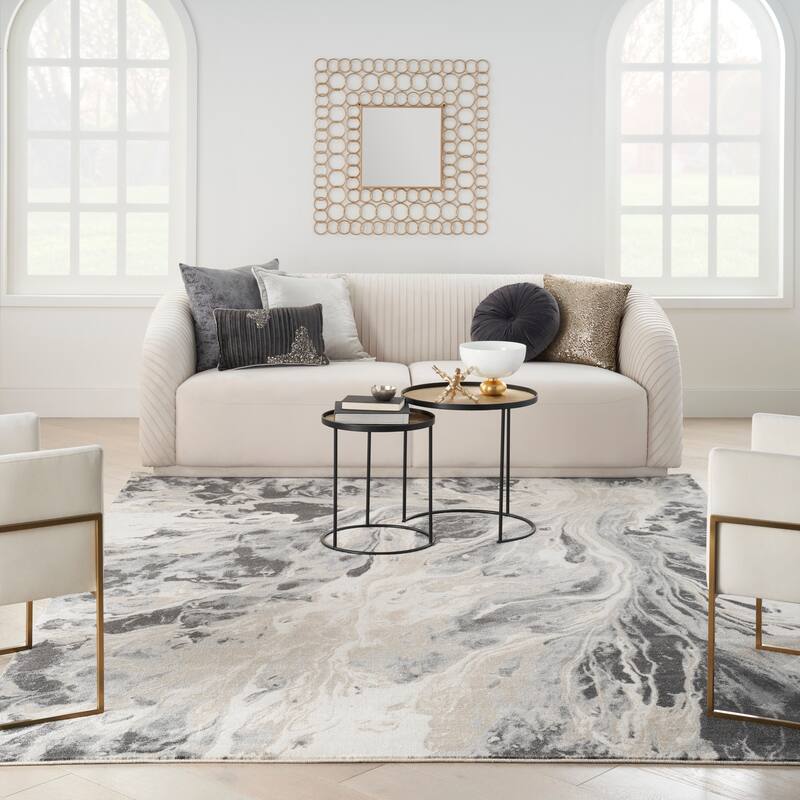 Inspire Me Home Decor Neutral Modern Abstract Area Rug - 6' x 9' - Multicolor