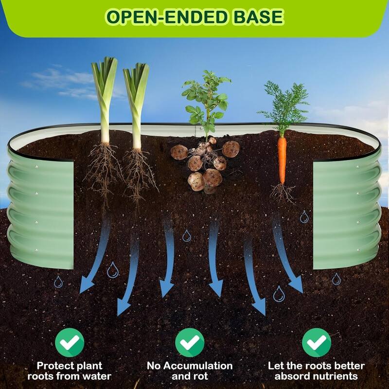 2 Pcs 4.5x2x1ft Galvanized Raised Garden Bed, Planter Box for Vegetables, Flowers, Fruits