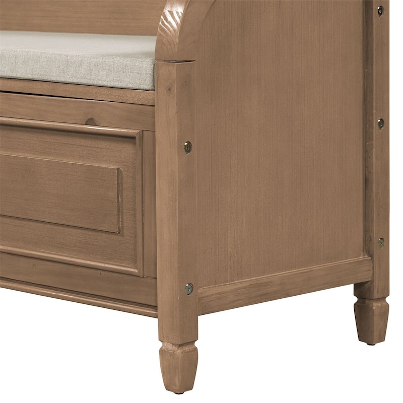 Merax 42” Rustic Style Solid wood Entryway Multifunctional Storage Bench