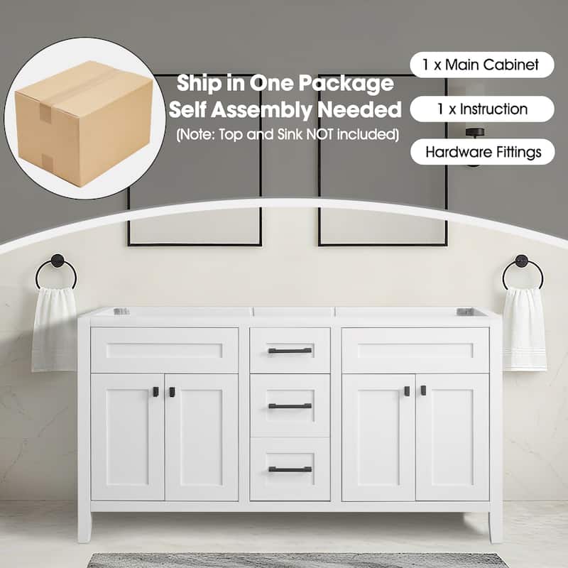 Nephelily 48" 60" 72" Bathoom Vanity Base Only, Easy-to-Install
