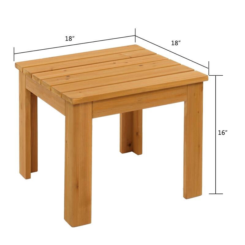 Outdoor Wooden Square Side End Table Patio Coffee Bistro Table