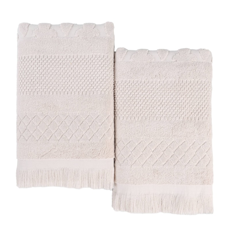 Superior Rolla Cotton Geometric Jacquard Plush Soft Bath Sheet Set of 2