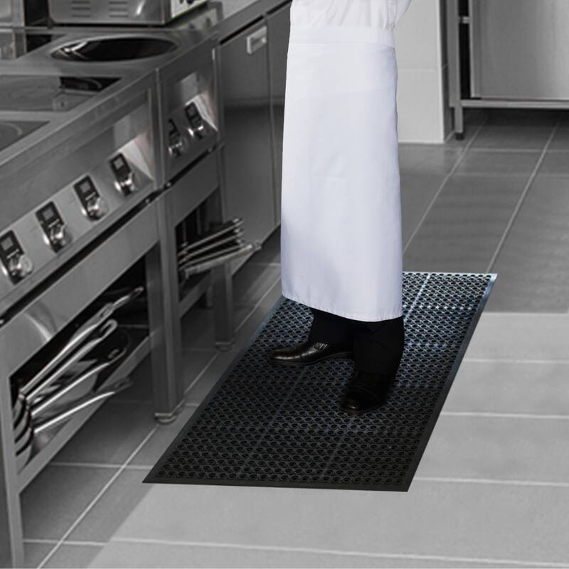 A1HC New All Purpose Versatile Rubber Floor Mat with Drain Holes, Heavy