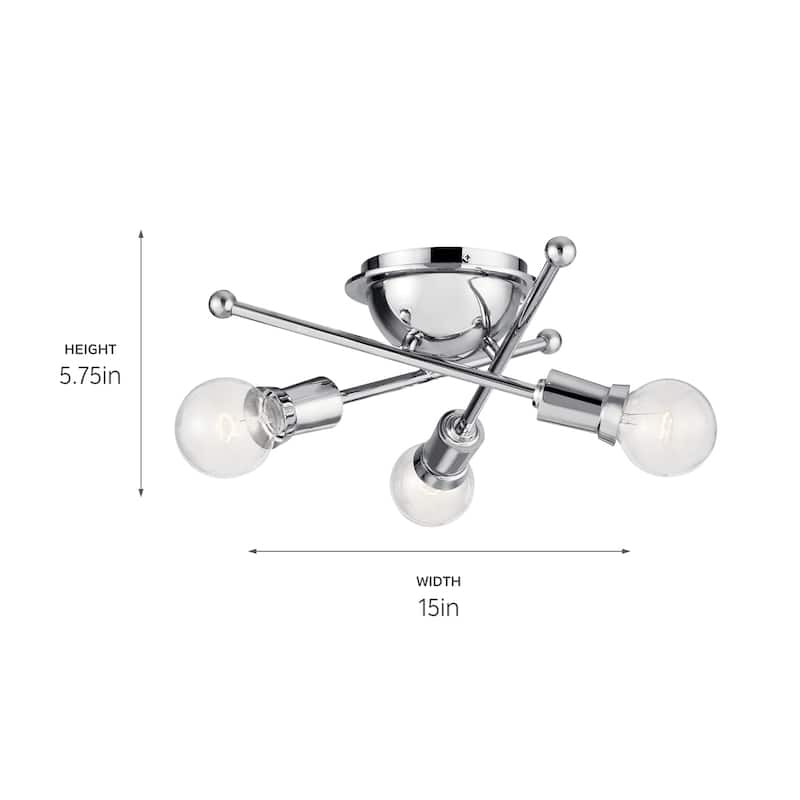 Kichler Lighting Armstrong 3-light Chrome Flush Mount