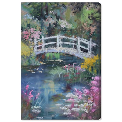 Art Remedy Hidden Garden Gallery Wrapped Impressionism 1 Piece Canvas Wall Art /Monet And Van Gogh Inspired Art