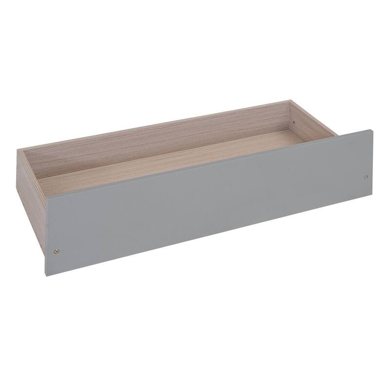 Wood Playhouse Bed Frame with 2 Drawers & Roof for Kids, Boys or Girls