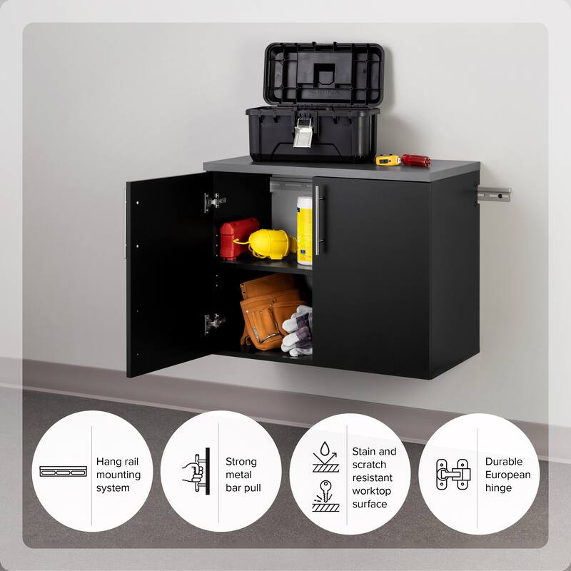 Prepac HangUps 2-Door Base Storage Cabinet - 30" W x 24" H x 16" D