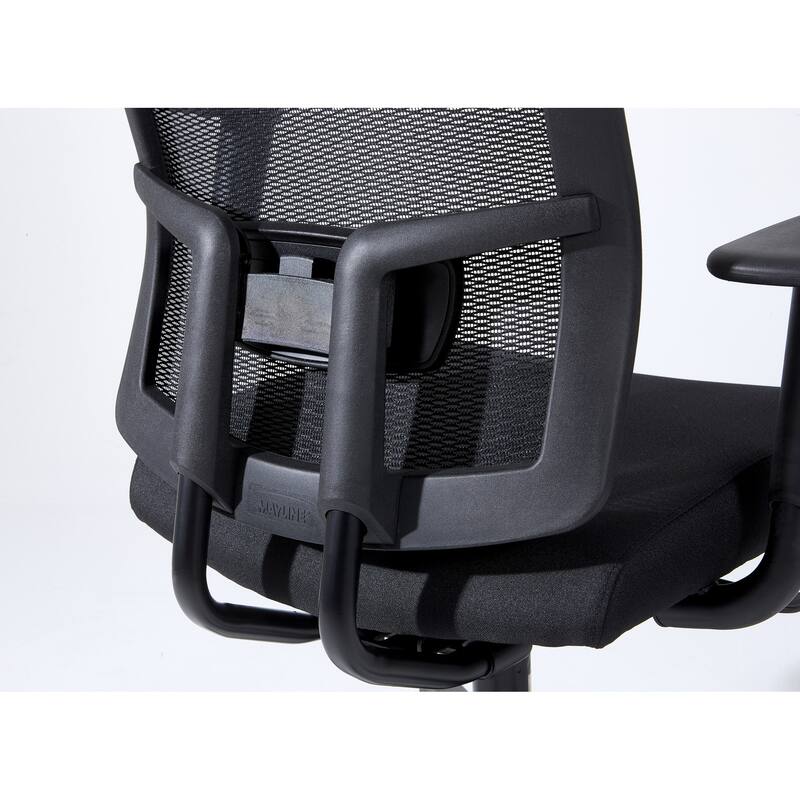 Complus Polyester Seat Pro Ergonomic High Back Office Task Mesh Chair 27"H in Black Color With Arms