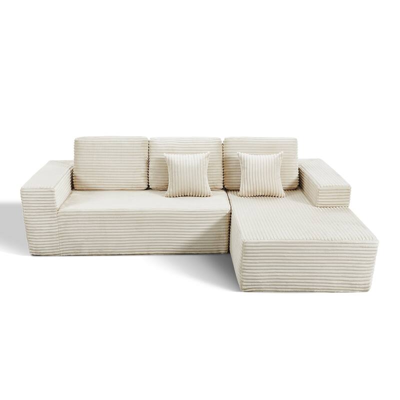 Pocassy L-Shape Sectional Sofa Sofa Couch Living Room Futon Couch